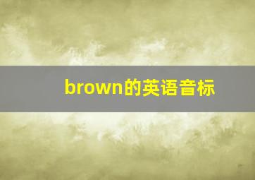 brown的英语音标