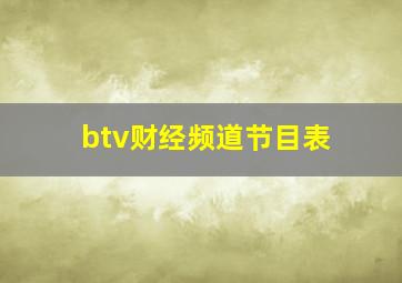 btv财经频道节目表