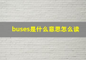 buses是什么意思怎么读