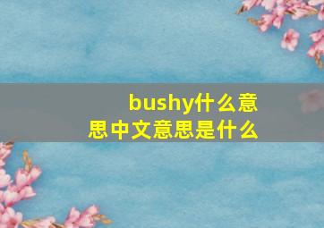 bushy什么意思中文意思是什么