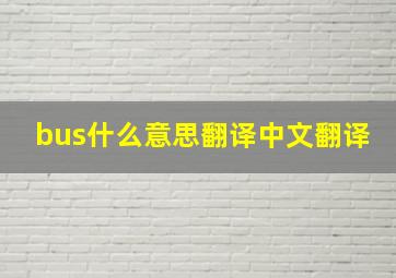 bus什么意思翻译中文翻译