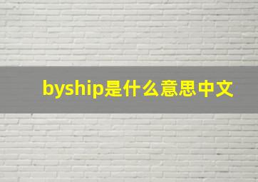 byship是什么意思中文