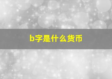 b字是什么货币