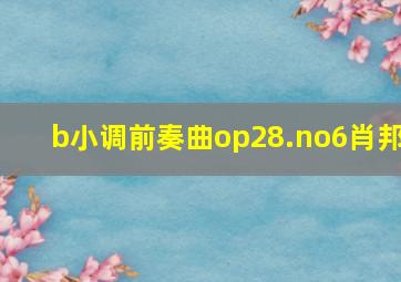 b小调前奏曲op28.no6肖邦