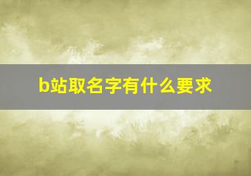 b站取名字有什么要求