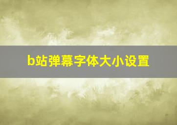 b站弹幕字体大小设置