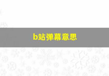 b站弹幕意思