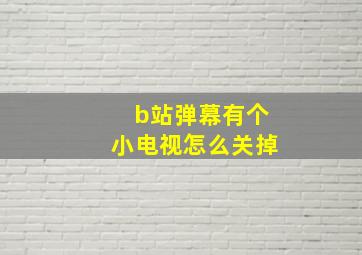 b站弹幕有个小电视怎么关掉