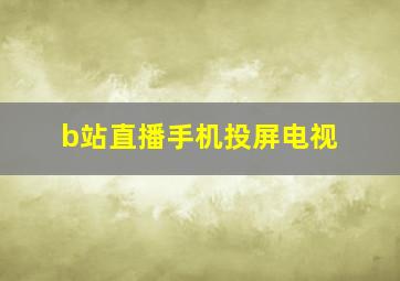 b站直播手机投屏电视