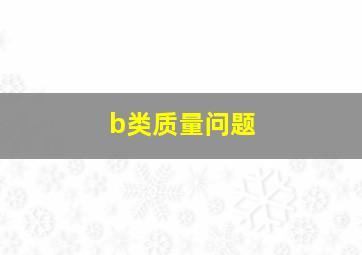 b类质量问题