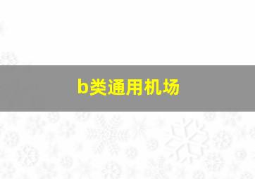 b类通用机场