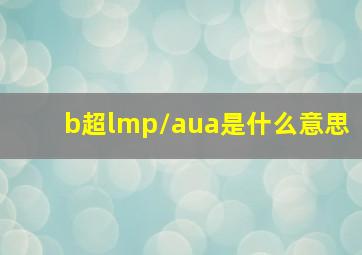 b超lmp/aua是什么意思