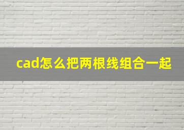 cad怎么把两根线组合一起