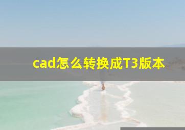 cad怎么转换成T3版本