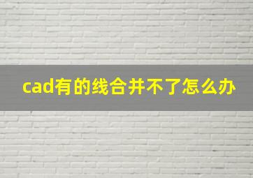 cad有的线合并不了怎么办