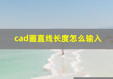 cad画直线长度怎么输入