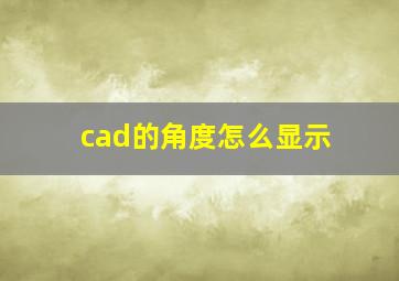 cad的角度怎么显示