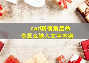 cad精确角度命令怎么输入文字内容