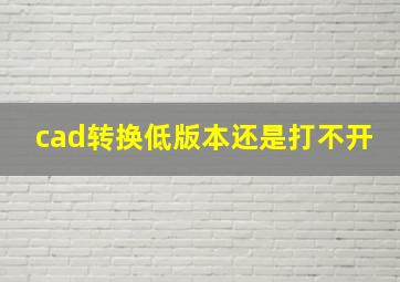 cad转换低版本还是打不开