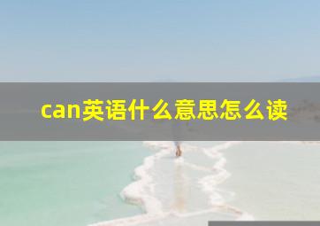 can英语什么意思怎么读