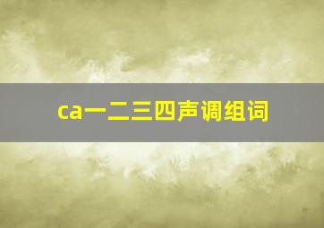 ca一二三四声调组词