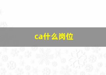 ca什么岗位