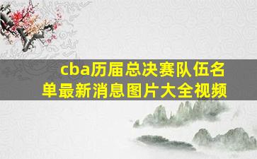 cba历届总决赛队伍名单最新消息图片大全视频