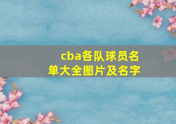 cba各队球员名单大全图片及名字