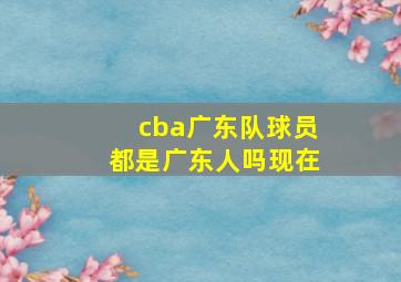 cba广东队球员都是广东人吗现在