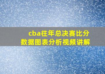 cba往年总决赛比分数据图表分析视频讲解