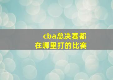 cba总决赛都在哪里打的比赛