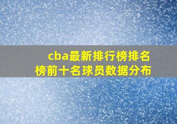 cba最新排行榜排名榜前十名球员数据分布