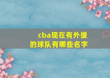 cba现在有外援的球队有哪些名字