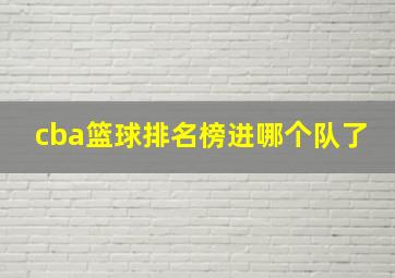 cba篮球排名榜进哪个队了