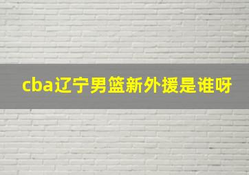 cba辽宁男篮新外援是谁呀