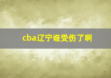 cba辽宁谁受伤了啊