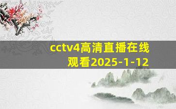 cctv4高清直播在线观看2025-1-12