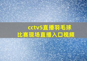 cctv5直播羽毛球比赛现场直播入口视频