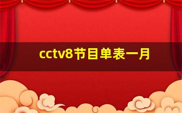 cctv8节目单表一月