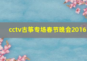 cctv古筝专场春节晚会2016