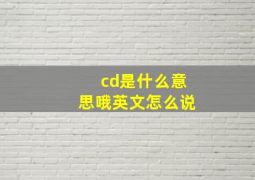 cd是什么意思哦英文怎么说