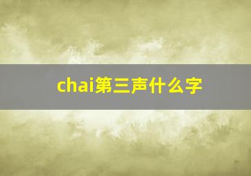 chai第三声什么字