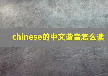 chinese的中文谐音怎么读