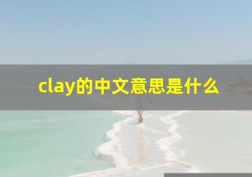 clay的中文意思是什么