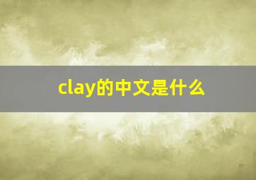 clay的中文是什么