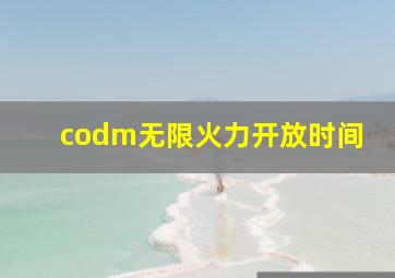 codm无限火力开放时间