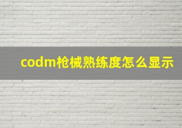 codm枪械熟练度怎么显示