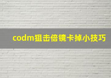 codm狙击倍镜卡掉小技巧