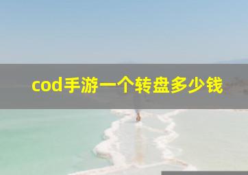 cod手游一个转盘多少钱