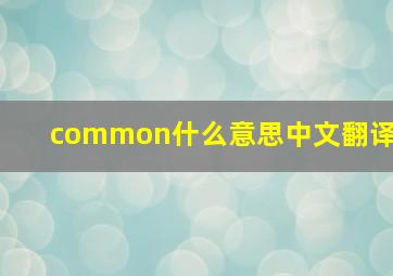 common什么意思中文翻译